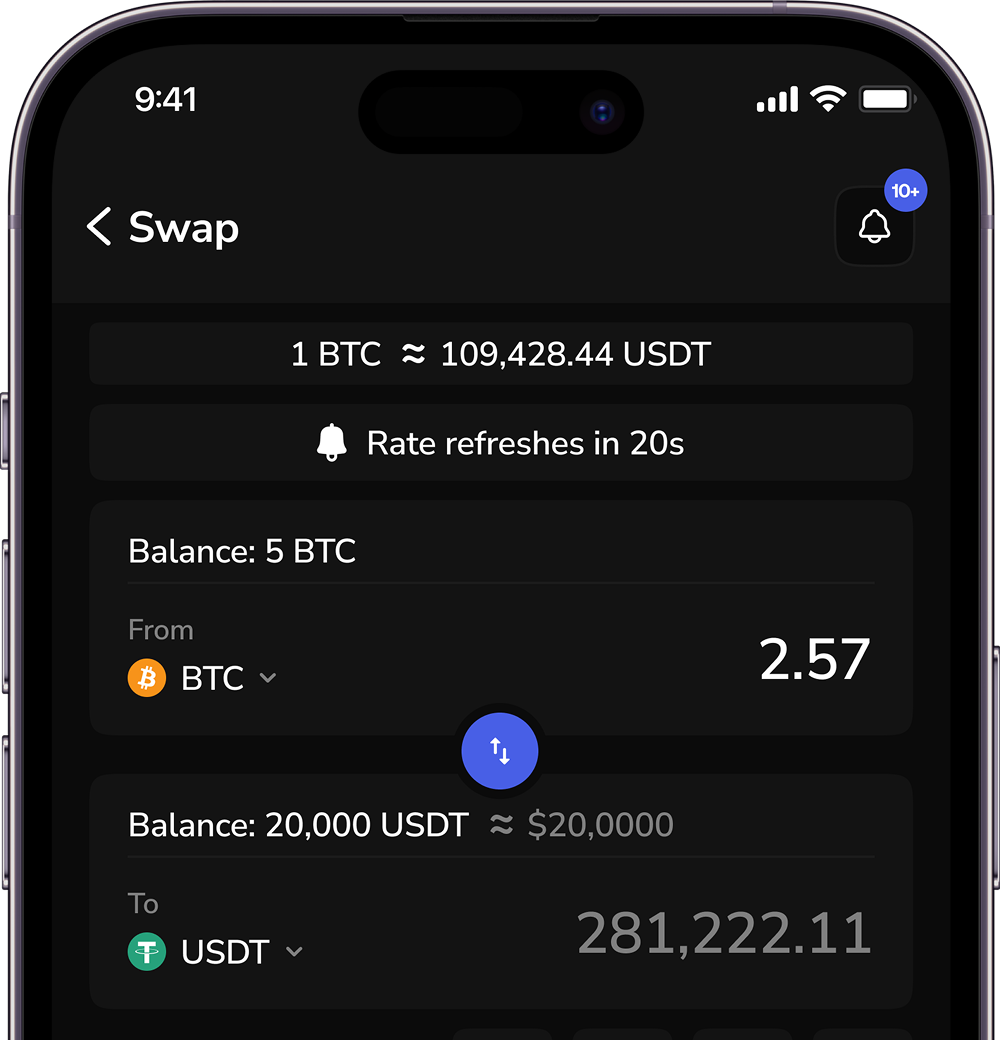 BTC to USDT: Convert Bitcoin BTC to Tether USDT/ Swap BTC to USDT on  ZendWallet